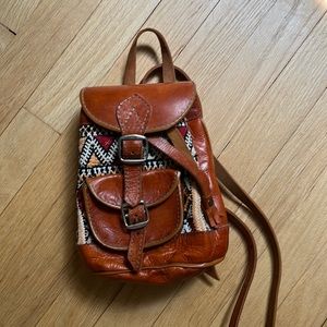 Small leather Moroccan backpack